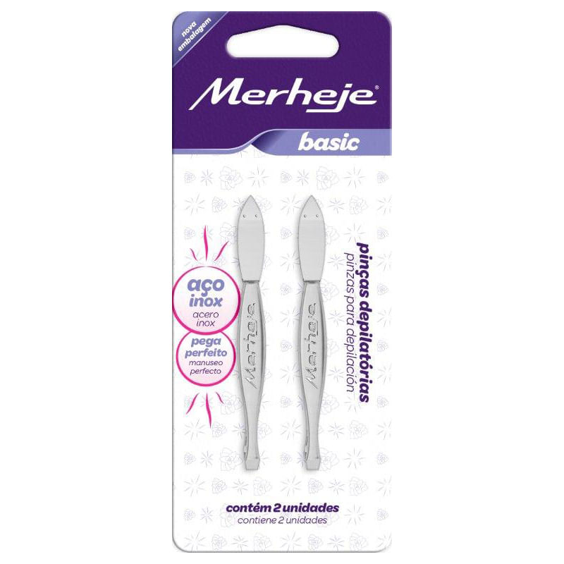 Pinza depilatoria basic -en acero inoxidable- (2 unidades)