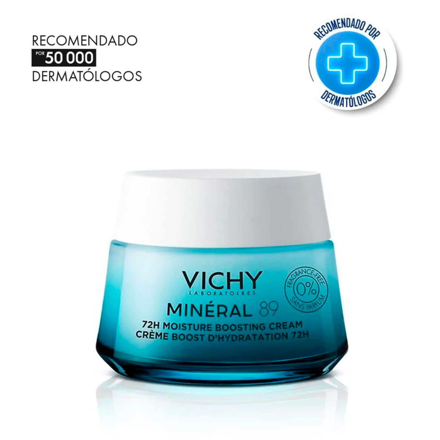 Crema rica mineral 89 hidratante 72hs sin perfume fortificante 50ml
